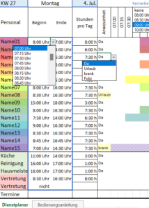 Kita-Dienstplan Personalplan im Download ⭐️ Kita Dienstplan & Bildungsdoku
