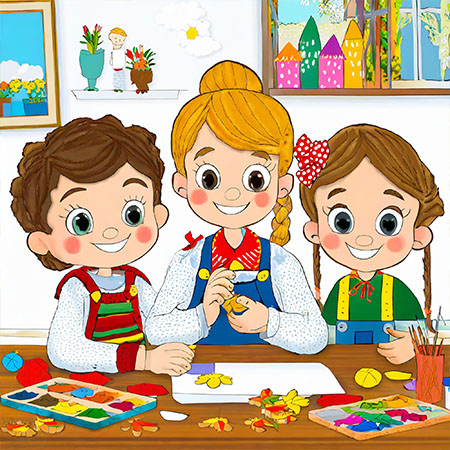 Kindergarten Kinder basteln Weihnachtsschmuck Bildungsdoku-Vorlagen